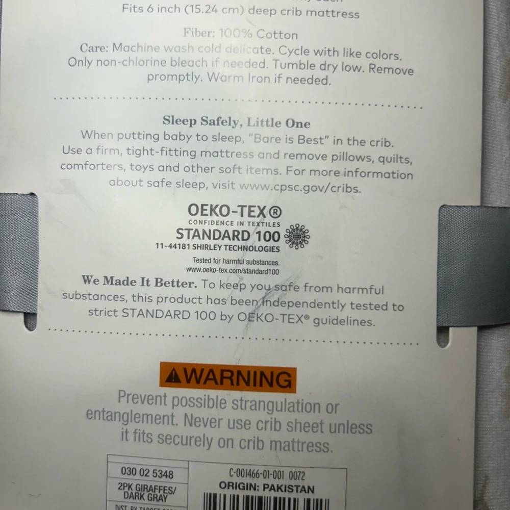 Cloud Island White and Gray Crib Sheets